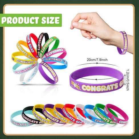 Tiamon 90 Pieces Kindergarten Graduation Bracelets Kids Congrats Grad Silicone Wristbands Rubber Bracelets Preschool Graduation Party Favors for Kids Students Graduation Celebrate Supplies in Saudi Arabia