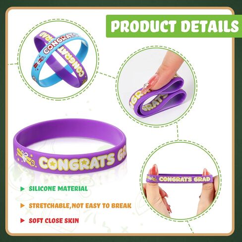 Tiamon 90 Pieces Kindergarten Graduation Bracelets Kids Congrats Grad Silicone Wristbands Rubber Bracelets Preschool Graduation Party Favors for Kids Students Graduation Celebrate Supplies in Saudi Arabia