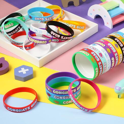 Tiamon 90 Pieces Kindergarten Graduation Bracelets Kids Congrats Grad Silicone Wristbands Rubber Bracelets Preschool Graduation Party Favors for Kids Students Graduation Celebrate Supplies in Saudi Arabia