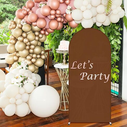 3 Pieces Wedding Arch Backdrop Cover 4ft, 5ft, 6ft Wedding Arch Cover 2 Sided Spandex Backdrop Cover for Birthday Baby Shower Wedding Arch Stand Decoration (Beige, Brown, White) in Saudi Arabia