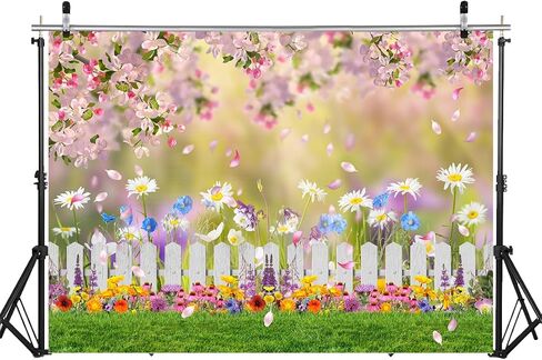 lycgs 7x5ft خلفية الربيع الربيع الوردي زهرة خلفية الربيع حديقة التصوير خلفية الربيع عيد الفصح خلفية الربيع حزب خلفية الاطفال الأطفال عيد ميلاد راية X-211 in Kuwait