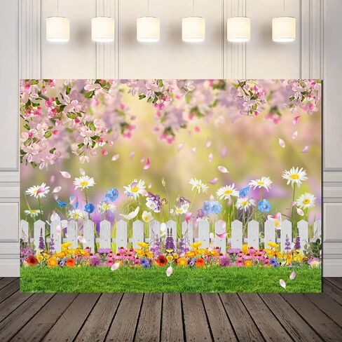 lycgs 7x5ft خلفية الربيع الربيع الوردي زهرة خلفية الربيع حديقة التصوير خلفية الربيع عيد الفصح خلفية الربيع حزب خلفية الاطفال الأطفال عيد ميلاد راية X-211 in Kuwait