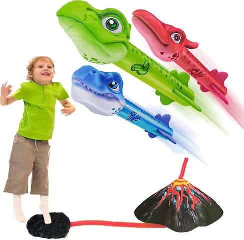 قاذفة صواريخ HT HONGTENG للأطفال - ألعاب إطلاق ستومب ترتفع 100+ قدم - 3 صواريخ إسفنجية يونيكورن ووسادة قاذفة ستومب - ألعاب خارجية للأطفال من سن 3 سنوات فما فوق in Kuwait