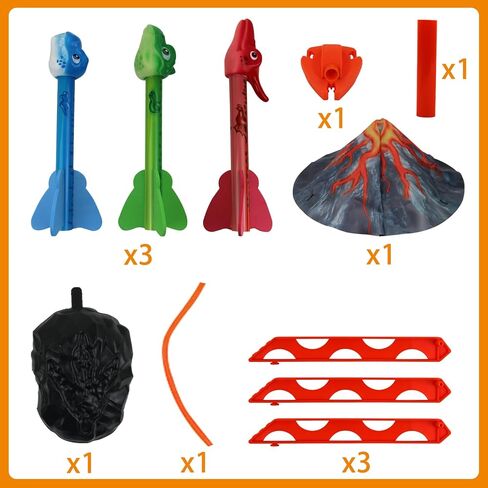 قاذفة صواريخ HT HONGTENG للأطفال - ألعاب إطلاق ستومب ترتفع 100+ قدم - 3 صواريخ إسفنجية يونيكورن ووسادة قاذفة ستومب - ألعاب خارجية للأطفال من سن 3 سنوات فما فوق in Kuwait