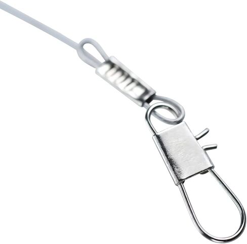 50 قطعة من أدوات صيد الأسماك من الفولاذ المقاوم للصدأ بذراعين لصيد السمك أدوات قيادة سلك صيد عالية القوة مع خرزات دوارة لخطافات الطعم in Kuwait