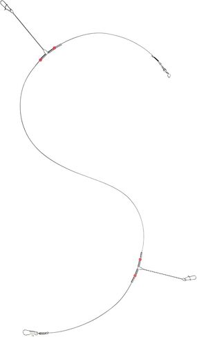 50 قطعة من أدوات صيد الأسماك من الفولاذ المقاوم للصدأ بذراعين لصيد السمك أدوات قيادة سلك صيد عالية القوة مع خرزات دوارة لخطافات الطعم in Kuwait