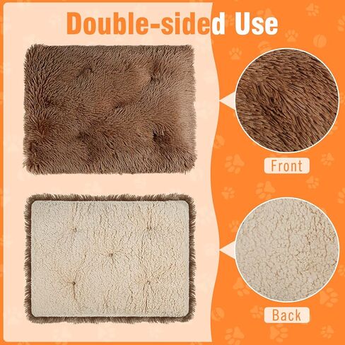 وسادة قفص سرير الكلب من Subleer، أسرة حيوانات أليفة ناعمة فخمة، قفص سرير كلب متاح على الوجهين، مفارش سرير كلب قابلة للغسل للكلاب والقطط الصغيرة المتوسطة، 27.5 بوصة × 35.5 بوصة in Kuwait