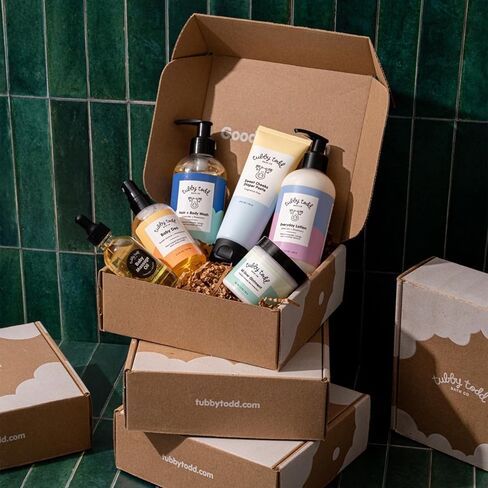 Tubby Todd 6-Step Sensitive Skincare Routine for Baby -The Newborn Gift Set - Standard Size Lavender Rosemary in Kuwait