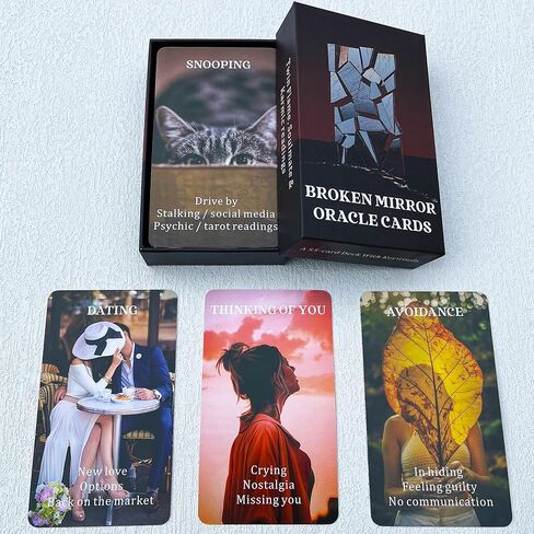 مجموعات بطاقات أوراكل من SOULGIST Love، وسطح المرايا المكسورة، وبطاقات أوراكل للمبتدئين، موصى بها لقراءات Twin Flame و Soulmate و Karmic in Kuwait
