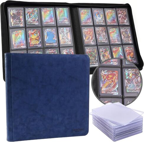 Toploader Binder | Holds ３８４ Toploaders | 2４ Toploaders INCLUDED | １２-Pocket | Ringless Double-Sided Pockets for TCG, Sports | Premium Top Loader Storage (Black) in Saudi Arabia