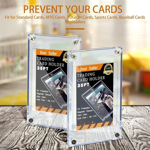 Screw Trading Card Protector with Display Stands Acrylic 35 PT Baseball Card Holder for Football Sports Game Business Display(30 Pcs) in Saudi Arabia
