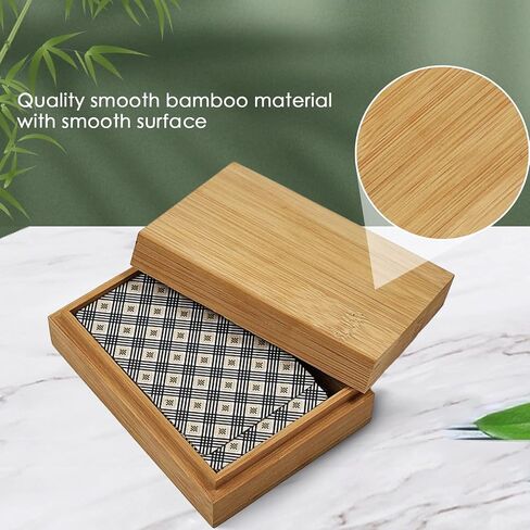 بطاقات اللعب حامل الصندوق صندوق تخزين من الألومنيوم مصنوع يدويًا علبة خشبية حامل الصندوق من الخيزران لأوراق لعب البوكر in Kuwait