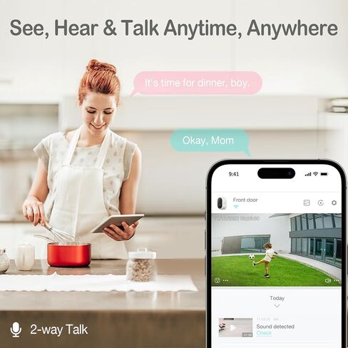 كاميرا مراقبة الأطفال الذكية Sense-U 2 للاستخدام الداخلي والخارجي، تعمل بالطاقة الشمسية مع عمر بطارية طويل، كشف حركة PIR، دقة 1080 بكسل عالية الدقة، صوت ثنائي الاتجاه، رؤية ليلية، مقاومة للطقس، بدون رسوم شهرية in Kuwait