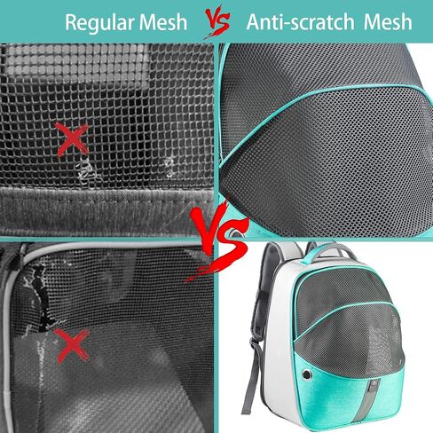 ELLONI Cat Backpack Expandable - Pet Carrier Backpack - Cat Carrier Backpack Expandable Durable Breathable Mesh, Pet Backpack Carrier for Small Dogs, Escape Proof Leash, Up to 16lbs, Mint in Saudi Arabia