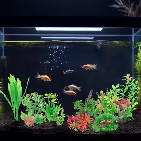 12 قطعة من نباتات حوض السمك من Oubest، ديكورات حوض السمك البلاستيكية، نباتات Driftwood، ملحقات خزان الأسماك للسلحفاة Betta Goldfish، ديكور نباتات حوض السمك المزيفة in Kuwait