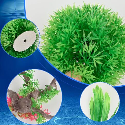 12 قطعة من نباتات حوض السمك من Oubest، ديكورات حوض السمك البلاستيكية، نباتات Driftwood، ملحقات خزان الأسماك للسلحفاة Betta Goldfish، ديكور نباتات حوض السمك المزيفة in Kuwait