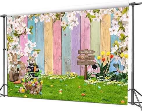 Dudaacvt 8x6ft Spring Easter Backdrops Easter Backdrops for Photography Easter Party Supplies Easter Party Banner Backdrop D625 in Saudi Arabia