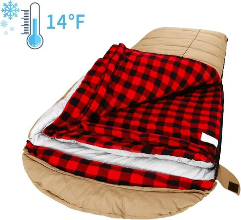 0 Degree Canvas Sleeping Bag for Adults Camping, Removable Liner in Kuwait