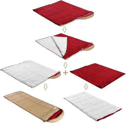 0 Degree Canvas Sleeping Bag for Adults Camping, Removable Liner in Kuwait