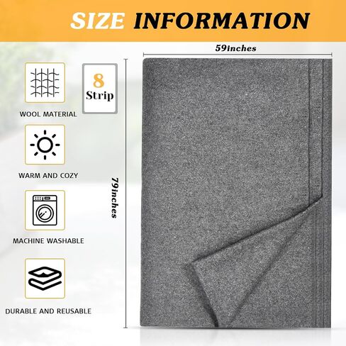 Taiyin 8 Pcs 79" x 59" Military Wool Blanket Camping Blanket for Sleeping Washable Warm Thick for Cold Weather Sporting Events Everyday Use Outdoors Survival Kits in Winter 2.43 Lbs Grey in Saudi Arabia