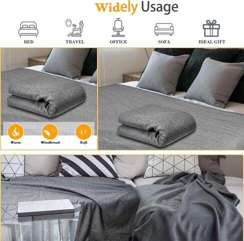 Taiyin 8 Pcs 79" x 59" Military Wool Blanket Camping Blanket for Sleeping Washable Warm Thick for Cold Weather Sporting Events Everyday Use Outdoors Survival Kits in Winter 2.43 Lbs Grey in Saudi Arabia
