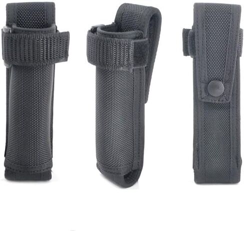 Flashlight Holder,Open Top Tactical Flashlight Pouch Holster, Nylon Pouch Duty Belt Clip Tactical Torch Carry Case with 360 Degree Carabiner Reel Clip in Saudi Arabia