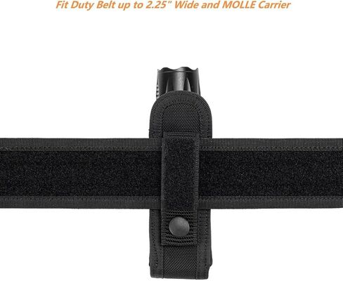 Flashlight Holder,Open Top Tactical Flashlight Pouch Holster, Nylon Pouch Duty Belt Clip Tactical Torch Carry Case with 360 Degree Carabiner Reel Clip in Saudi Arabia