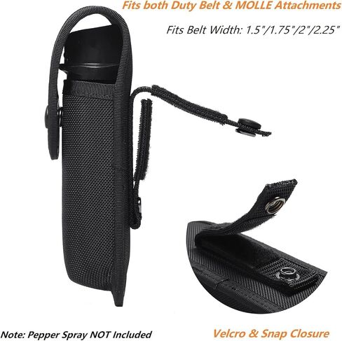Flashlight Holder,Open Top Tactical Flashlight Pouch Holster, Nylon Pouch Duty Belt Clip Tactical Torch Carry Case with 360 Degree Carabiner Reel Clip in Saudi Arabia