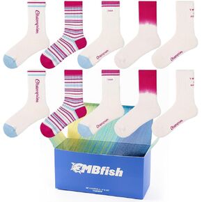 Novelty Socks Super Value 5 Pairs Set for Women Girls Socks Sporty Mid Calf Socks Casual Cotton Socks Gradient