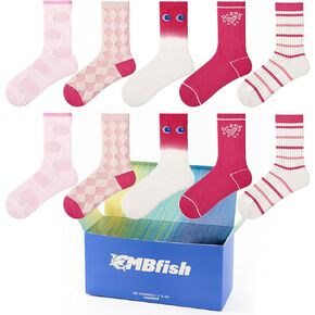 Novelty Socks Super Value 5 Pairs Set for Women Girls Socks Sporty Mid Calf Socks Casual Cotton Socks Gradient