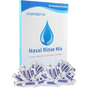 MAMODOMO 2.7g 60 Nasal Rinse Packets, Neti Pot Salt Packets, Individually Wrapped Packets for Saline Packets, Nasal Rinse Salt Packets, Allergy Relief Saline Solution for Neti Pots, Sinus Relief in Saudi Arabia