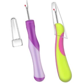 COMNICO 2pcs Seam Rippers Sewing Seam Thread Removers Stitch Rippers Handy Unpicker with Ergonomic Handles for Sewing Crafting Knitting Embroidery