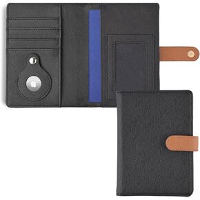 The Passport Wallet - Premium Travel Passport Wallet and Cover with Secure Magnetic Strap, Multiple Card Slots, & Concealed AirTag Slot- Ideal for International Travelers - Black