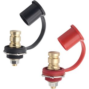 بطارية الطائر بعد محطة الطائر بعد عدة مع الزاوية اليمنى تصاعد قوس 250A 3/8 "ثنائي الرأس الترباس مقاوم للماء طقم استبدال البطارية للسيارة RV شاحنة قارب مقطورة (الأحمر والأسود)