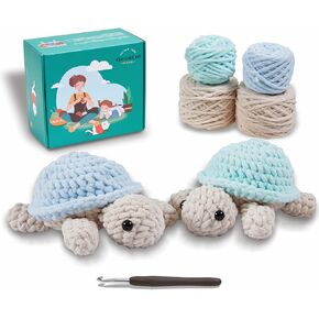 Eelexa Crochet Kit for Beginners, Crochet Animal Kits for Adults and Kids, Step-by-Step Video Tutorials and Easy Peasy Yarn, 3 Cats