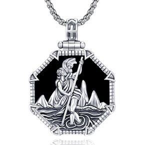 Saint Necklace 925 Sterling Silver Saint Necklace Amulet Pendant Jewelry Saint Necklace Medallion Necklaces Religious Gift for Men Women