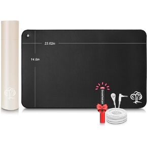 Grounding Mat Kit for Improve Sleep, Pain Relief, Inflammation, Wellness, Energy, 22.68 x 35.43 inch Earthing Mat Grounding Pad for Bed, Desk, Yoga, Working, Enjoy The Grounding Effect at House