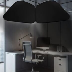 Juexica Oversize Foldable Office Cubicle and Desk Shade, Portable Cubicle Light Shade, 47 Inches Adjustable Cubicle Canopy Blocks Light or Disturbance for Working Office Cubicle Accessories, Black