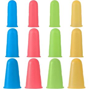 24 Pcs Silicone Hot Glue Finger Caps Finger Protector 3 Sizes Rubber Fingers Covers Anti-Slip Crochet Finger Guard Reusable Finger Protector Sleeve Tips Guard for Sewing Sorting Paper Ironing