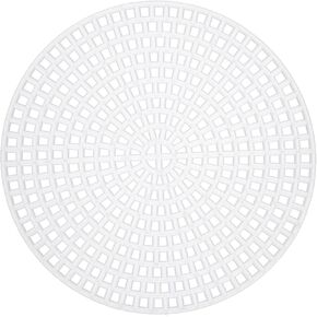 MECCANIXITY 10pcs 3" Plastic Mesh Canvas Sheet 13 Count Round Needlepoint Blank Canvas for Embroidery Knit Crochet Acrylic Yarn Crafting, White