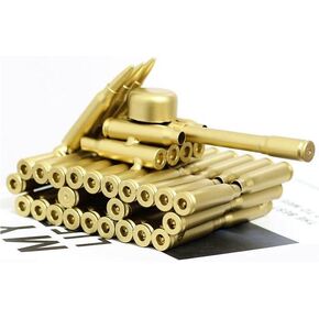 Metal Vintage Bullet Shell Casing Tank Statue for Office Home Desktop Sculpture Farmhouse Christmas Holiday Décor