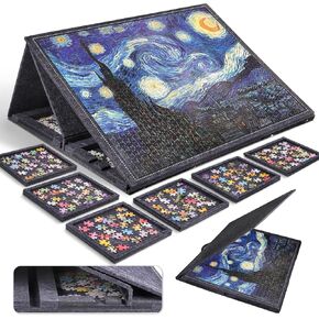 Pllieay 1000 Pieces Jigsaw Puzzle Board with 6 Drawers and Cover, 30"x22" Felt Jigsaw Puzzle Table for Adults, Portable Puzzle Organizer & Storage System, Puzzle Accessories Birthday Gift