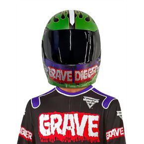 Rubies Monster Jam Grave Digger Plastic Half-Mask for Kids Boys, One Size for Themed Parties and Halloween