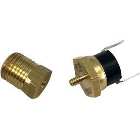 American Volt Electric Radiator Fan Thermostat Temperature Switch Replacement with Thread-In Brass Probe (1/4" NPT, 210'F On - 195'F Off) 12 Month Warranty