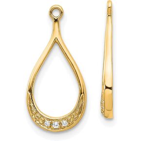 14K Solid Yellow Gold Diamond Earring Jackets for Studs