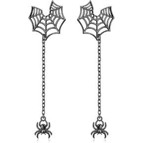 أقراط متدلية من الهالوين بو جوست سبايدر للنساء S925 من الفضة الإسترليني مجوهرات حلق مخيف in Kuwait