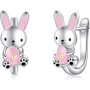 Bunny Earrings Sterling Silver Bunny Earrings Jacket Bunny Jewelry for Women