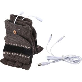 قفاز تدفئة USB للرجال والنساء، مدفئات يد USB لشتاء دافئ بأصابع كاملة ونصف أصابع دافئة لليد قفازات تدفئة USB للكمبيوتر المحمول in Kuwait