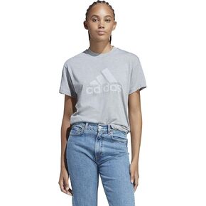 adidas Women's Future Icon Winners 3.0 T-Shirt, Pink Strata Melange/White, Small