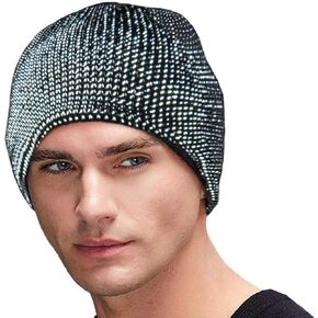 Reflective Hat for Men Women Reflective Running Beanie Hat Black Night Running Walking Winter Beanie Hat Fishing Hat